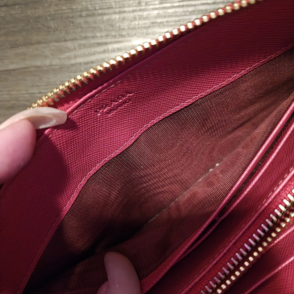 Prada Pink Saffiano Leather Long Zip Continental Wallet - Picture 6 of 11